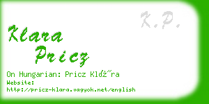 klara pricz business card